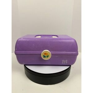Vintage Caboodles Makeup Organizer Lilac Marble Purple Case Mirror 90s Style